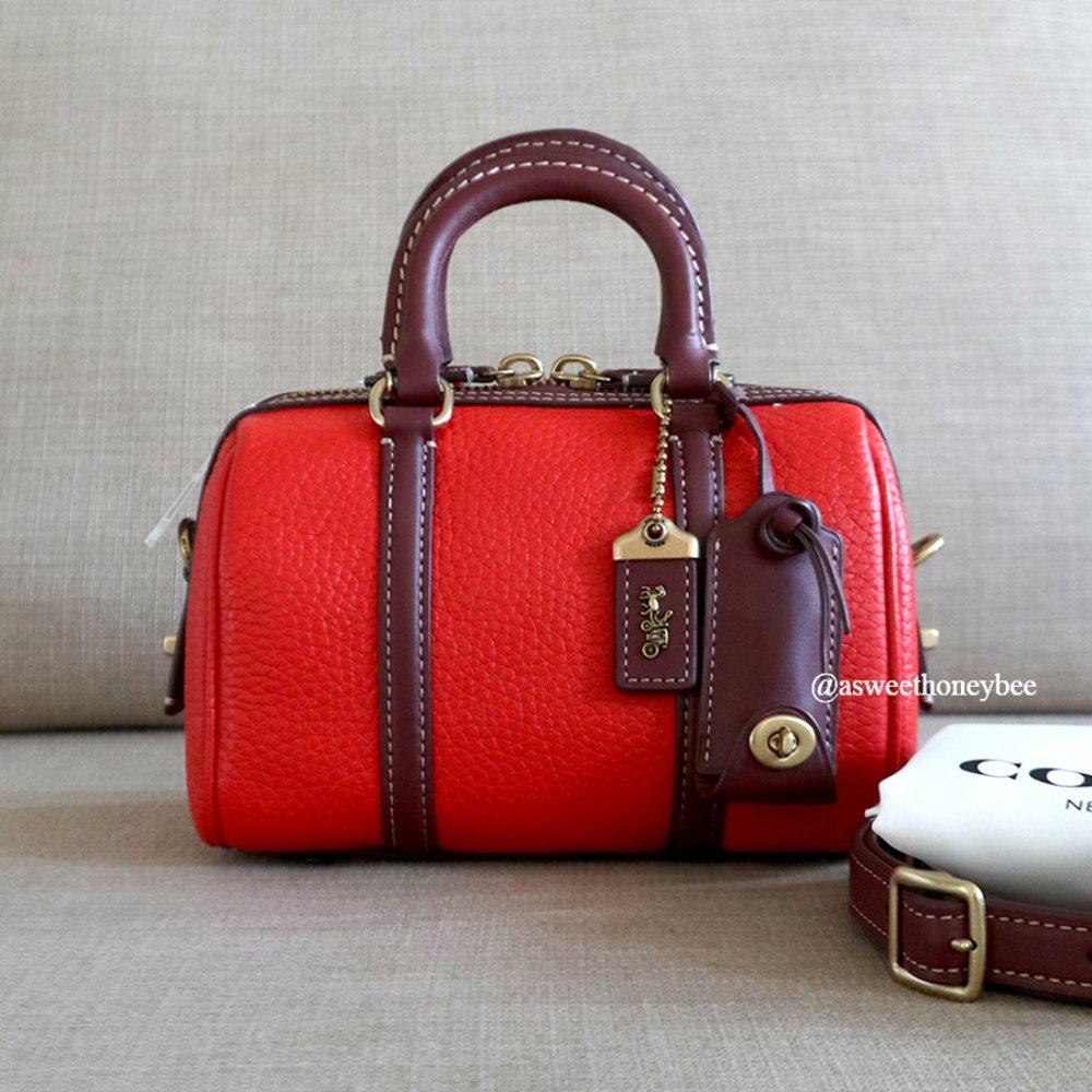 *NEW* COACH RUBY SATCHEL 18 - RED COLOURBLOCK